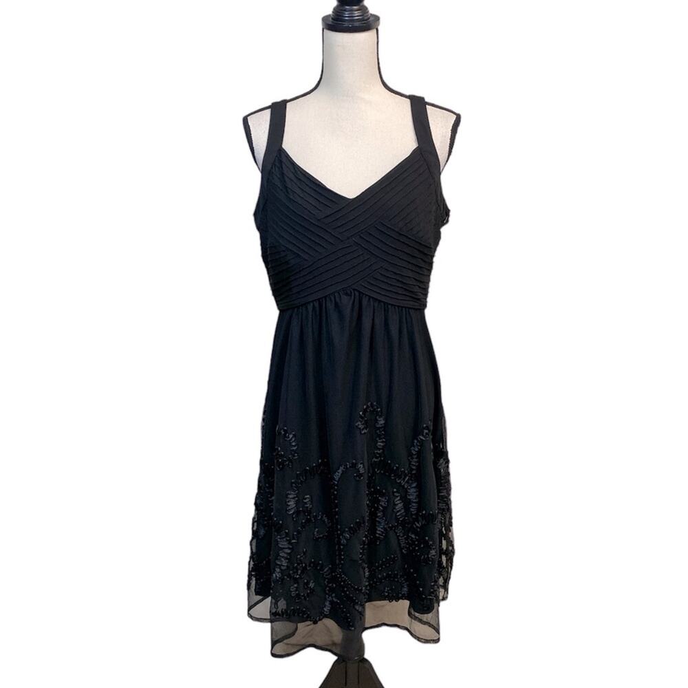 Signature by Robbie Bee Black Semi-Formal Soutache Dress Size 16